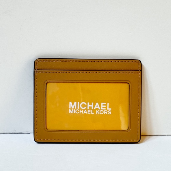 Michael Kors Jet Set Travel Card Case Wallet Exotic Print Camel Multi Haircalf - Picture 2 of 6